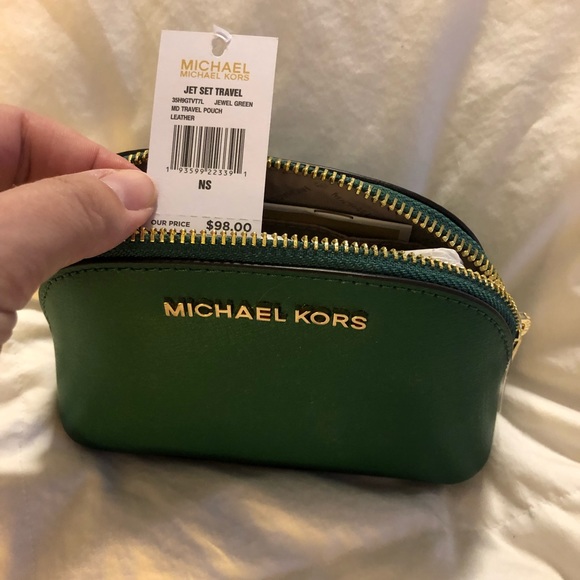 Michael Kors emerald green small make up bag - Picture 2 of 2
